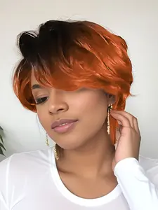 Short Glueless Pixie Cut Human Hair Wigs 13x4 HD Lace Frontal Wig Pre-Plucked Hairline for Natural Look Daily & Party Us for Women