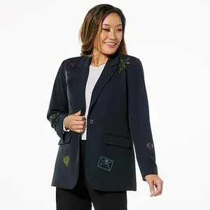 Colleen Lopez Heat Set Heart Woven Blazer