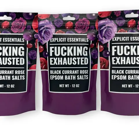 Fucking Exhausted Bath Salts, Body Care Gift, Scented Comfort Gift Floral Fragrance Blend Spa Treatments Soak