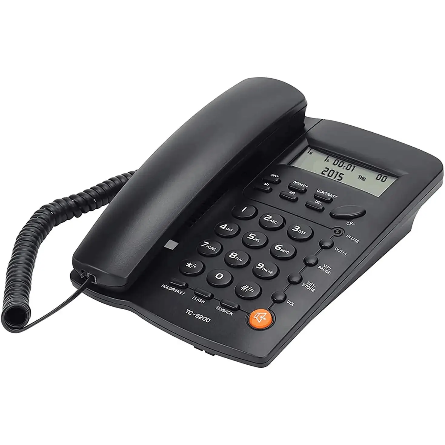Telephone Landline Phones, Corded Telephone with DTMF/FSK Mode-LCD Display-Calls Memory-Basic Calculator- M1,M2   Memory-Balck for /Office/Hotel