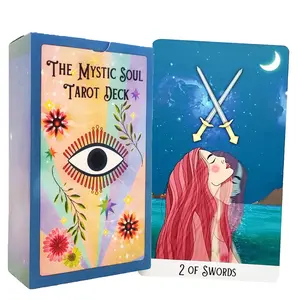 Mystic Soul Tarot Deck for Beginners and Pro Readers Full 78 Card Set with Modern Vibrant Artwork for Spiritual Guidance Daily Divination and Manifestation Dreamy Colorful Illustration Oracle Style Tarot for Self Discovery and Intuitive Readings