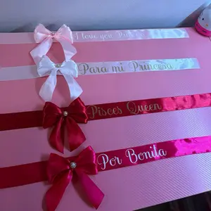 Custom Banner for Bouquet with Elegant Bow Designs and Personalized Text for Special Occasions
