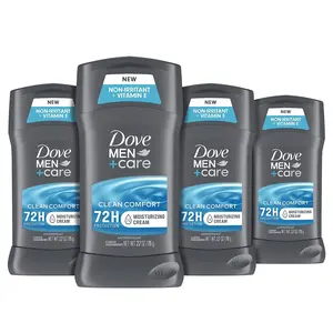 Dove Men+Care Antiperspirant Deodorant Stick Clean Comfort 6 Count 72-Hour Sweat & Odor Protection Antiperspirant for Men With 1/4 Moisturizing Cream 2.7 oz Body Care Moisture