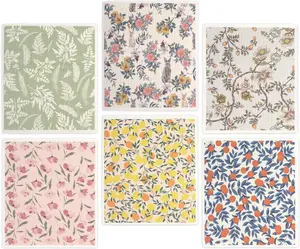 Swedish Dishcloths Dish Towels Set: 6 Packs Cellulose Sponge Cloths  Cleaning Cloths for Kitchen Absorbent  Paper Towels Dish Cloth Non-Scratch No Odor (Fruit Flower)