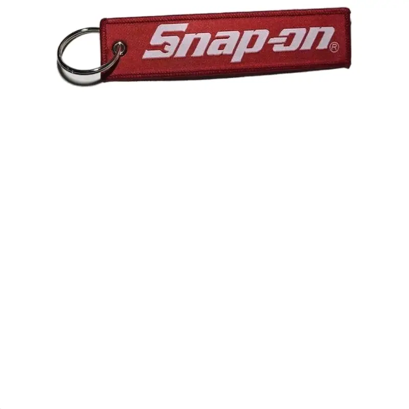 Snap-on Tools PROMO Keychain Tag red Logo Both Sides 5" X 1" with Keyrings Compact Design Versatile Use Red Logo
