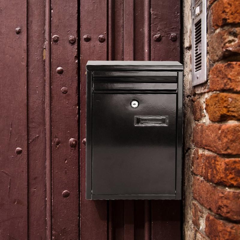 Wall Mount Mailbox Lockable Galvanized Iron Letter Post Box with 2 Keys for Outside Home Office Secure Mailbox with Easy Wall Mounting & Durable Construction