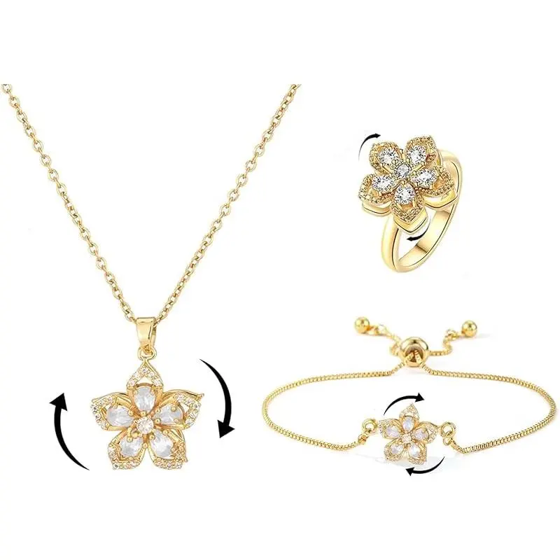 gold white three-piece set