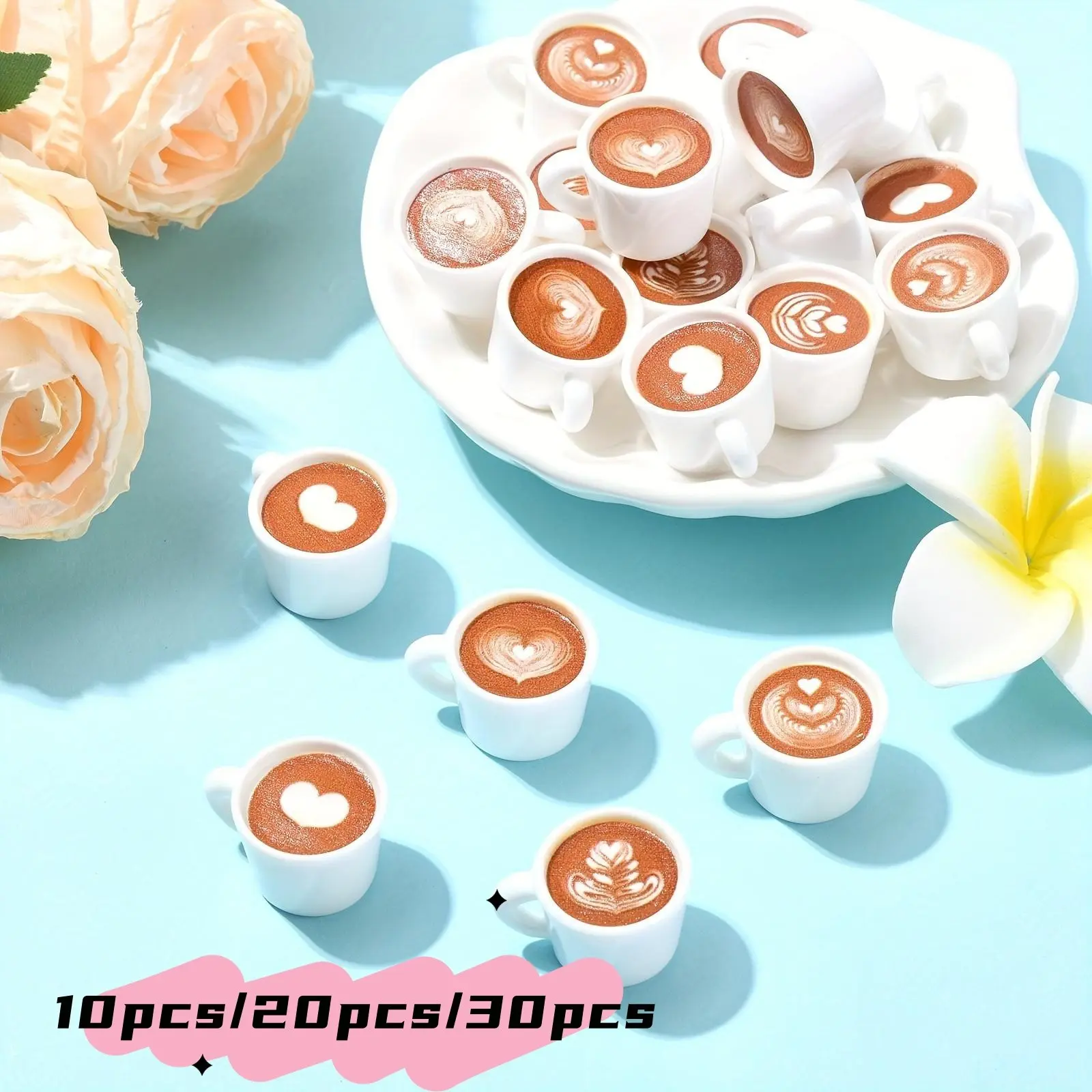 10/20/30 Pieces Latte Art Design Mini Coffee Cup Decorations, Ideal for ...