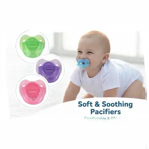 Angel of Mine Silicone Pacifiers 2-ct Packs in Assorted Colors for Baby Comfort