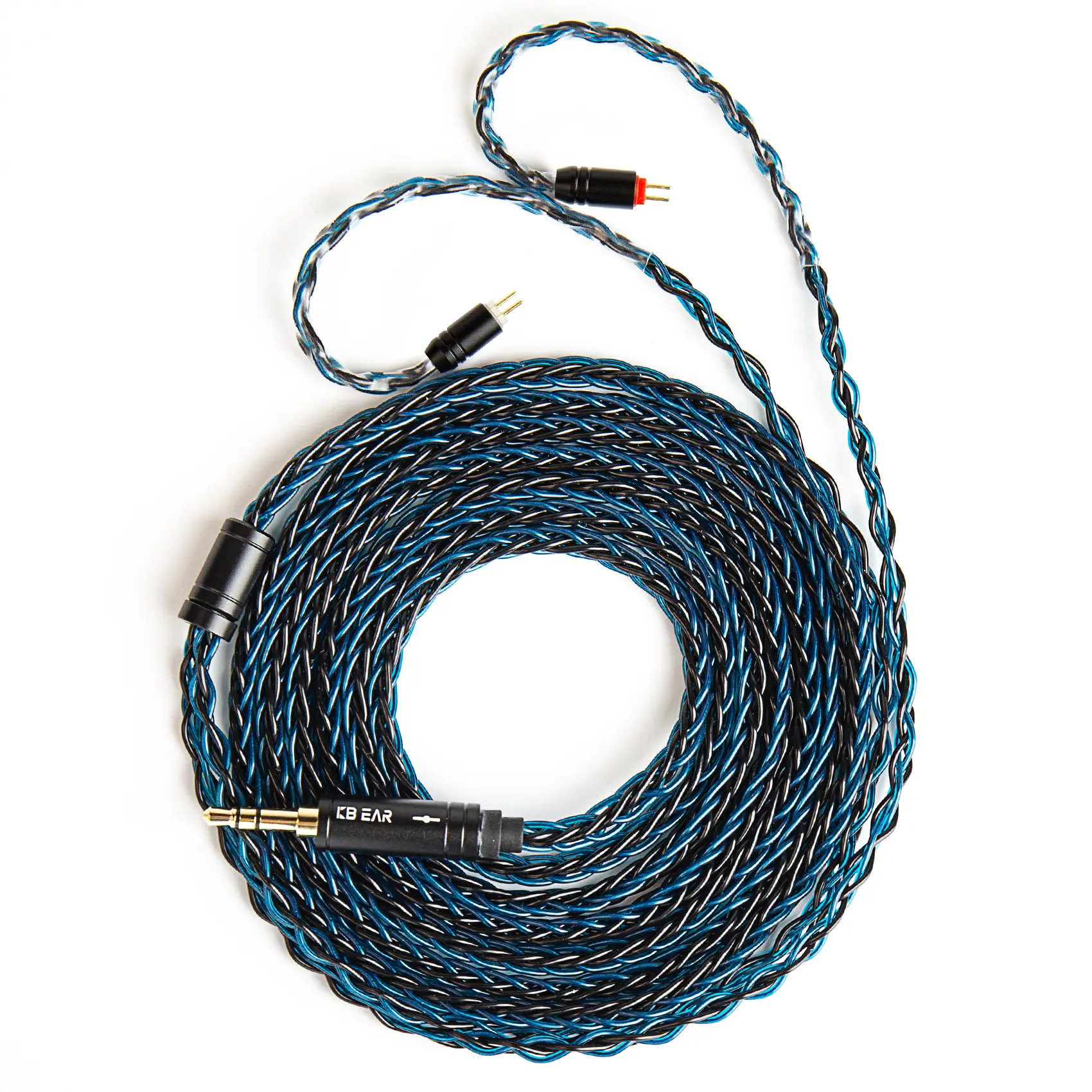 KBEAR ST12 Plus Upgraded Electronic Audio Cable, 2M 112-Core Silver-Plated, 3.5mm Plug, 2Pin/Black-MMCX/QDC Aluminium Connectors, for In-Ear Detachable Wired Earbuds (EDX, ZS10, ZST Castor), Black-Mmcx 3.5Mm