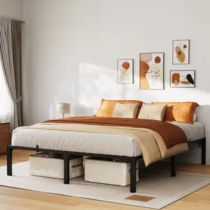 Garvee Bed Frame Full Size, 16 Inch Metal Platform, No Screws Needed, No Box Spring Needed, Heavy Duty, 800 Lbs Capacity, Tool-Free Assembly with Reinforced Iron Slats & Legs