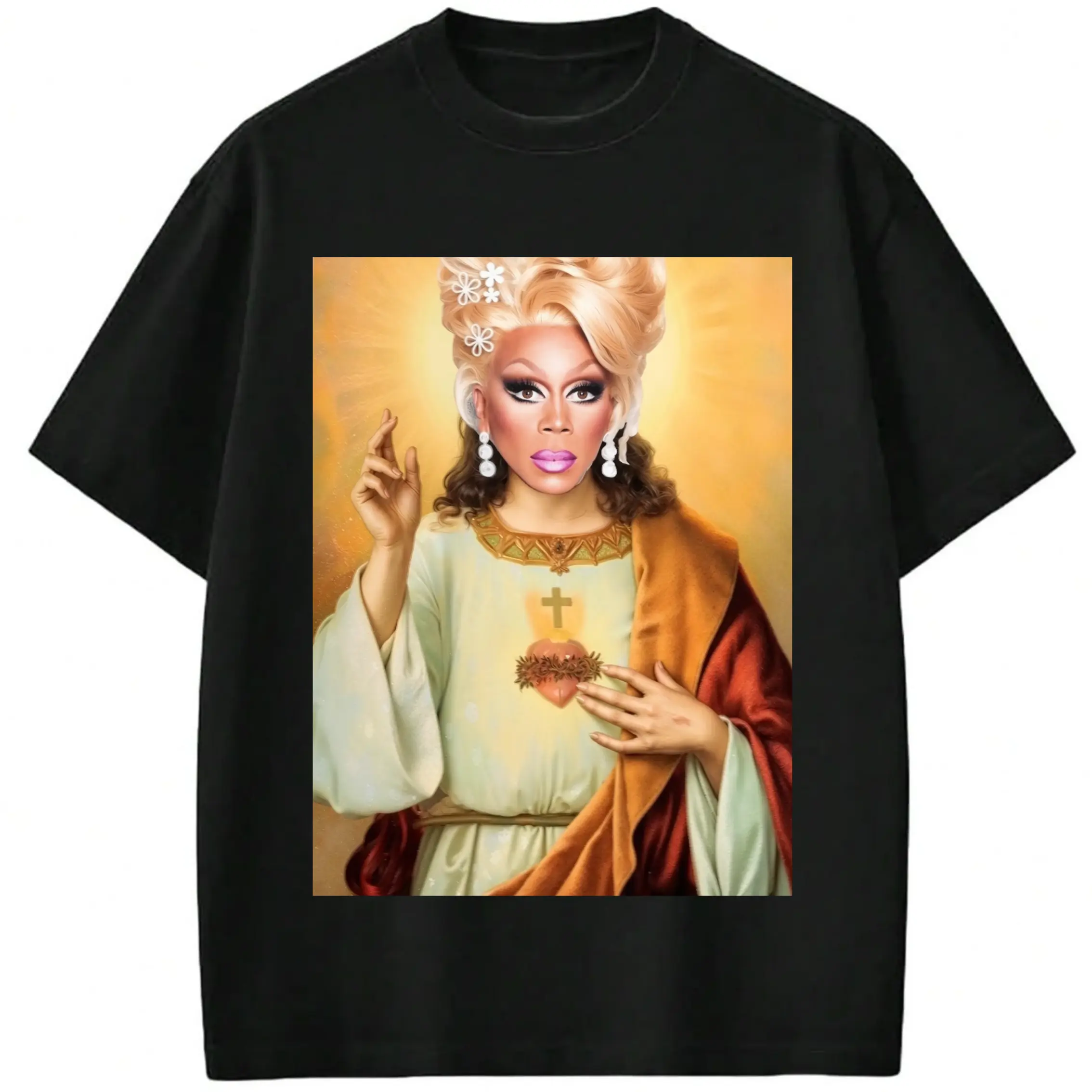 Drag Jesus Graphic Tee, RuPaul Dragqueen Fan Merch, LGBTQ+ Pride Streetwear Unisex Oversized Streetwear Hoodie T-Shirt