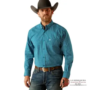 ARIAT PETEY LONG SLEEVE SHIRT DARK TEAL - 10053923