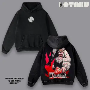 Invincible Conquest Graphic Streetwear Apparel | Vintage Black Wash Hoodie, T-Shirt, Sweatshirt & Tank Top | Premium Anime Inspired Comic Fan Gear