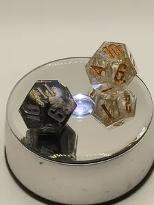 Daggerheart Twin d12 Dice for Dungeons & Dragons – Gilded Cage Hope & Obsidian Glitter Fear