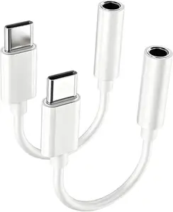 USB C to 3.5mm Audio Adapter, USB C Headphone Adapter, 24 Bit & 96khz Headphone Jack Adapter for 16/16 Pro/15/15 Pro, Type C Aux Dongle Cable Cord Compatible with iPad, S23/S23/S22/S21ultra, Macbook