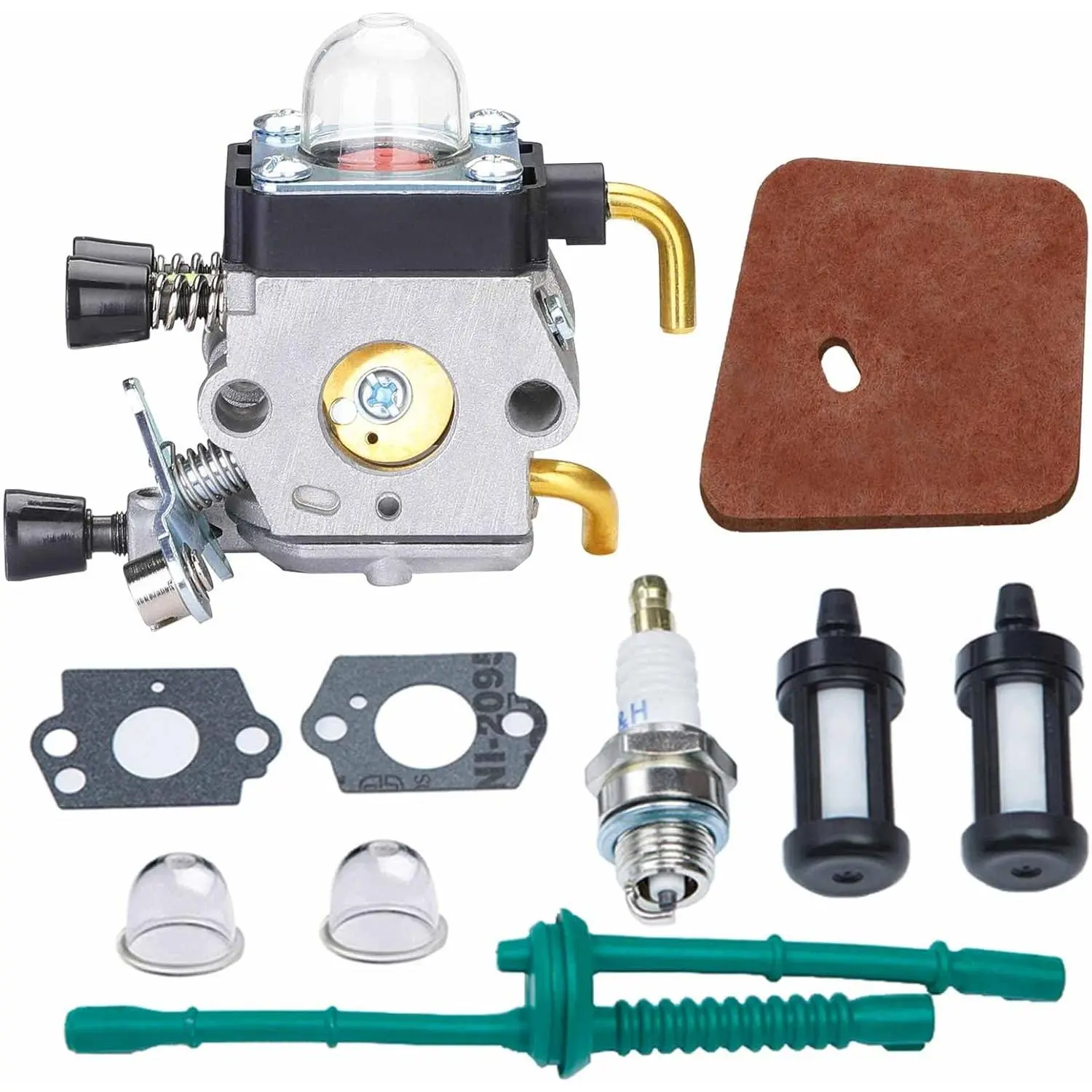 FS55 Carburetor, Easy-start FS 55 Carb with Rebuild Kit, Premium FS55R FS45 FS38 HL45 Carburetor for ZAMA STIHL String Hedge Trimmer Weed Eater Parts with  Line Kit, Synthetic, 1 Carburetor