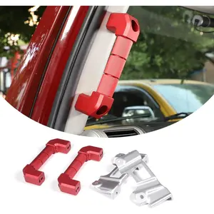 Car A-Pillar Grab Handle Replacement Parts Fit for Toyot@ FJ Cruiser 2007-2021,Aluminum Alloy Interior A-Pillar Side Grab Handle Replacement Kit-2PCS (Red)