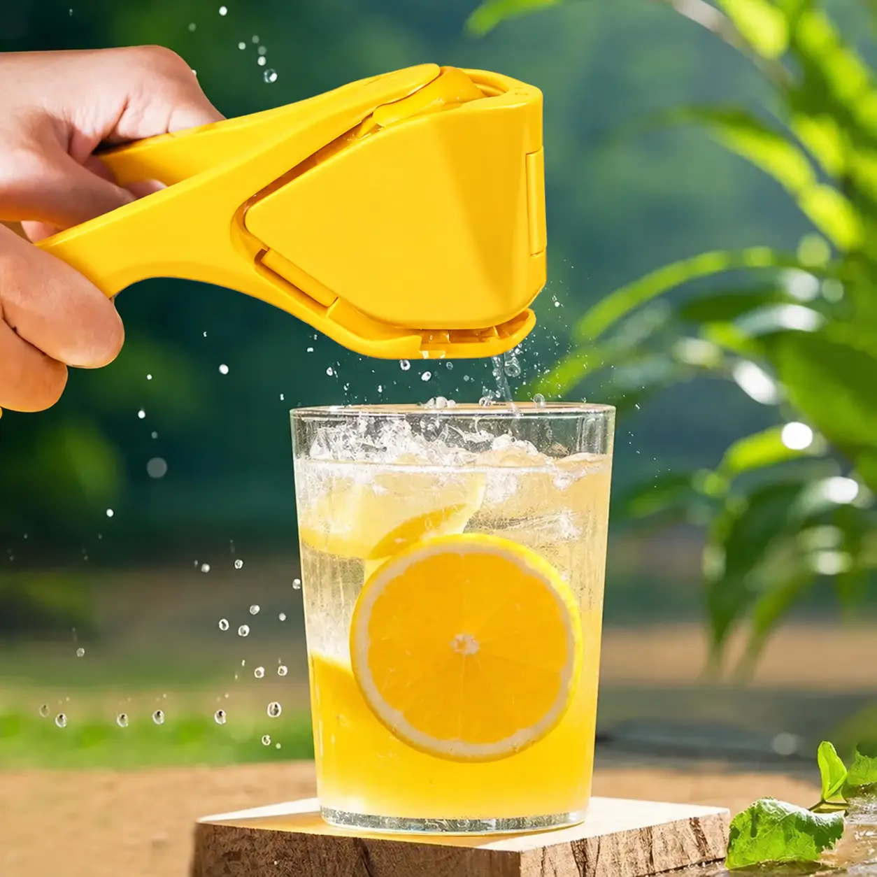 Handheld Foldable Plastic Lemon Squeezer - Compact Kitchen Utensil, Portable Manual Juicer with Easy-Press Design, Guided Pour Spout, Seed Filter for Fruit (Lemons, Limes, Oranges)