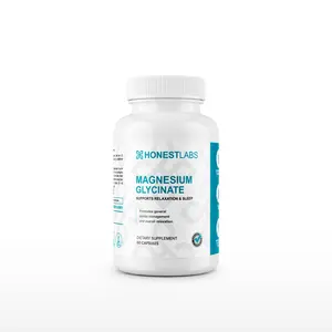 Honest Labs Magnesium Glycinate 60 Capsules for Muscle Recovery & Relaxation - Bioavailable Formula for Stress Management & Daily Wellness - Healthcare, Fitness