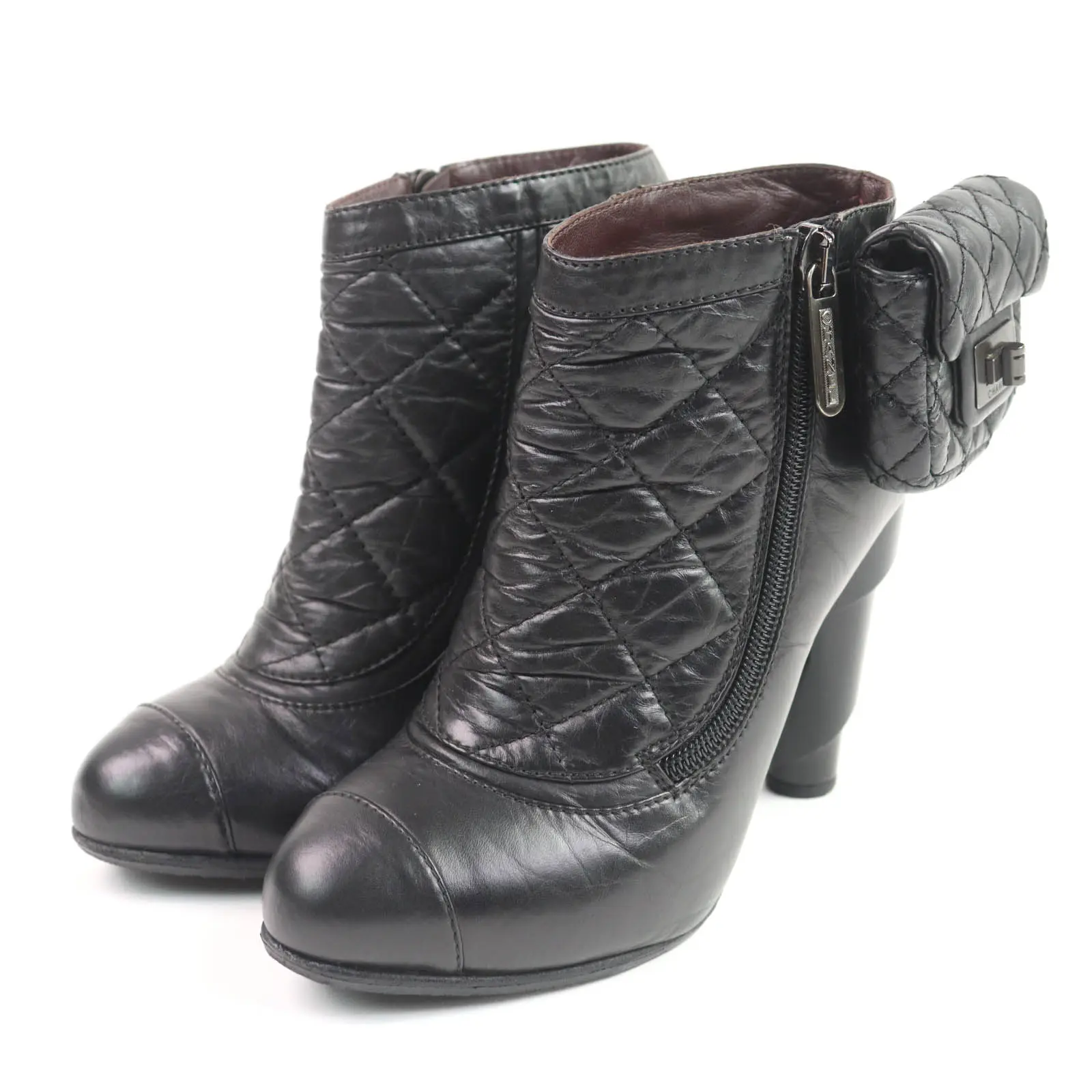 Pre-owned CHANEL Others Small Leather Goods Leather Ankle Boots