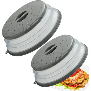 Microwave Splatter Cover Vented for , Splatter Guard & Colander Kitchen Gadget for Fruit Vegetables Microwave Plate Cover with Hook Hole,Dishwasher-Safe,  & Plastic (2 Pack)