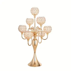 7 Arm High Crystal Candlestick, Family Wedding Decorations, Halloween and Christmas Decorations, Dining Table Event Center