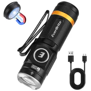 #fathersdaygift EverBrite Mini Flashlight, Rechargeable Flashlight with USB C Cable, 5 Light Modes Pocket Flashlight, 500 Lumens Magnetic Flashlight with Clip for Repair, Outdoors, Emergency