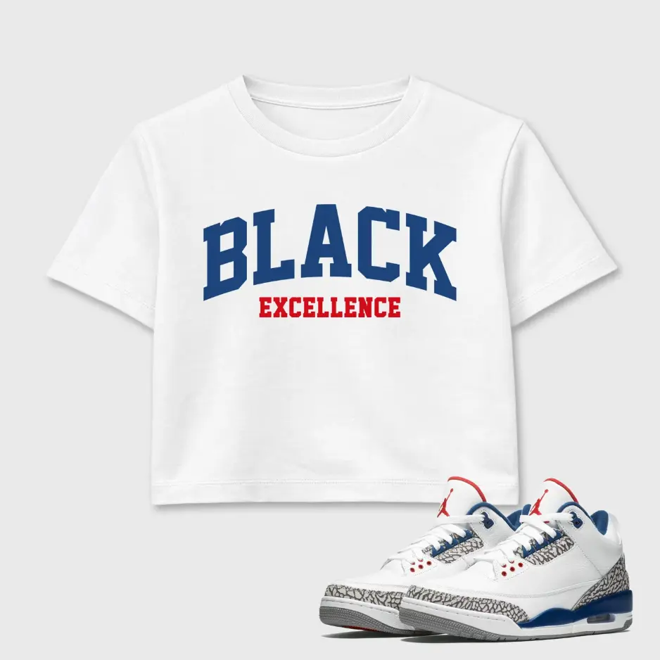 True Blue 3 Baby Tee, True Blue 3 Sneaker Matching Baby Tee, Bella Canvas 1010 Women's Graphic T-Shirt, Trendy Cute Casual Top, Gift for Women