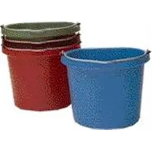 212 MAIN Flat Back Economy Plastic Bucket - FB-1, Green, 20 Qt, Heavy-Duty Home Supplies, Buckets, Plastic Bucket Buckets