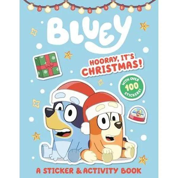 Bluey: Hooray, It's Christmas! English Sticker & Activity Book - Includes Puzzles, Games, More, Over 50 Stickers, Soft Cover, Penguin Young Readers Licenses, Paperback, 0.4 Lbs, 10.6" H X 8.3" L X 0.2" W