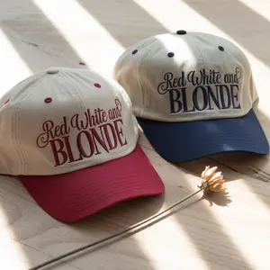 Red White And Blonde Trucker Hat, 4th of July Hat, Cap, Gift For Him