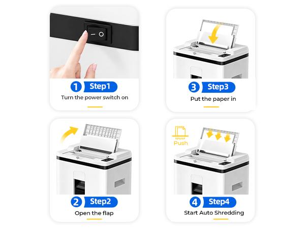 QUIETLEMON P-5 Heavy Duty Microcut Paper Shredder for Home Office & Small Business, 40 Min Continuous Run, 200-Sheet Auto Feed, 7-Sheet Manual Feed, Shreds Credit Cards & Staples, 5.8 Gal Bin, Computer Accessories, Microcut Shredder, 5.8 Gallon Bin