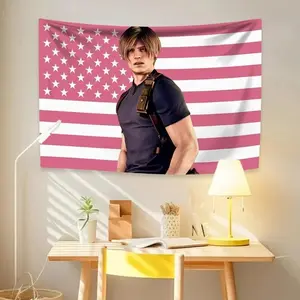 Tapestry  Leon Kennedy American Flag Tapestry Wall Hanging Hippie Home Decor Aesthetic Bedroom Dorm Decor Background Cloth Birthday Gift