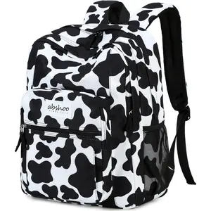 abshoo Classical Basic Cow Print Womens School Backpack For College Teen Girls Water Resistant Bookbag (Cow)