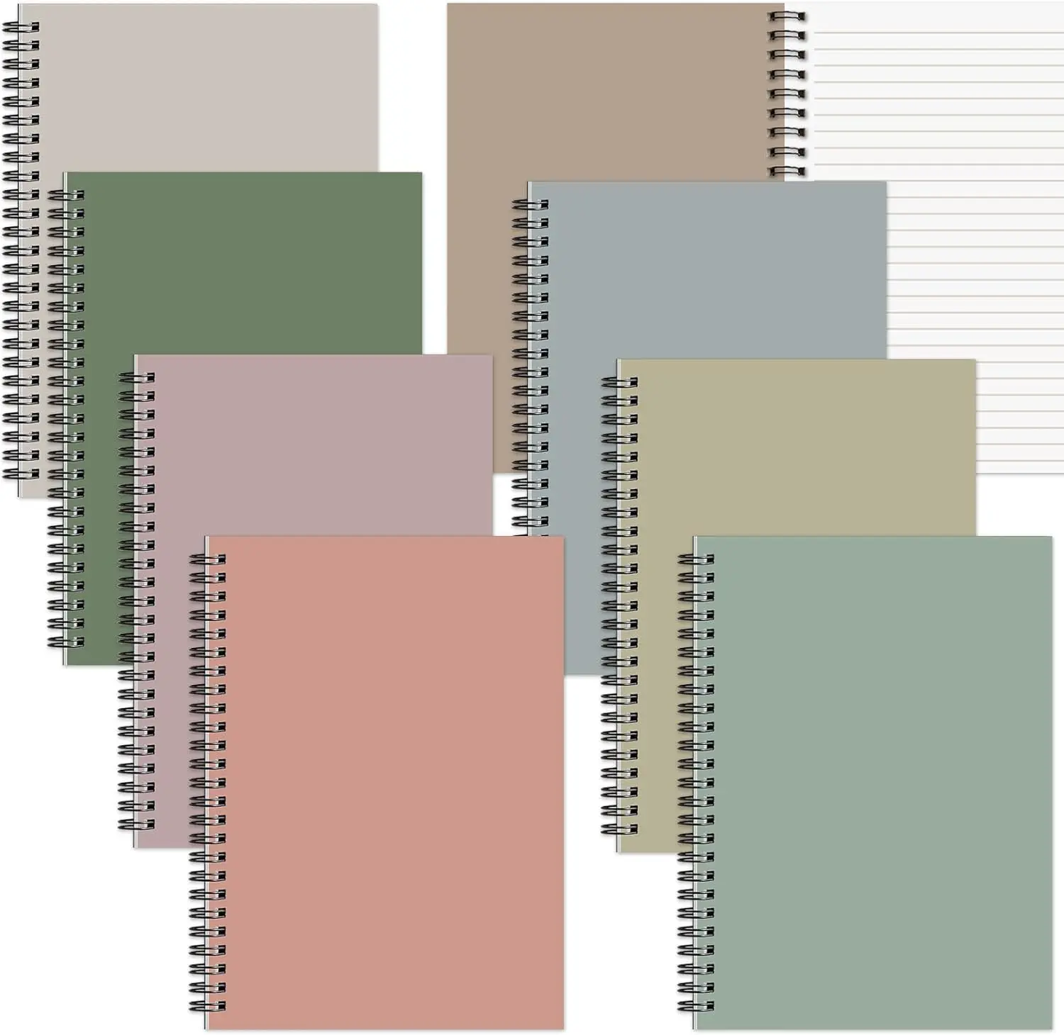 8 Pack Spiral Notebook A5 8.3 x 5.7 Inch College Ruled Spiral Journal Notebook 100 Pages/50 Sheets School Professional Journaling Notebooks for Business Work School Office Supplies