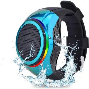 Wearable Portable   Speaker Watch X10 Clip Speaker MP3 Player Handsfree Clear Call Speakerphone,TWS,SD Card Slot,Selfie for Working, Running, Cycling(Blue)