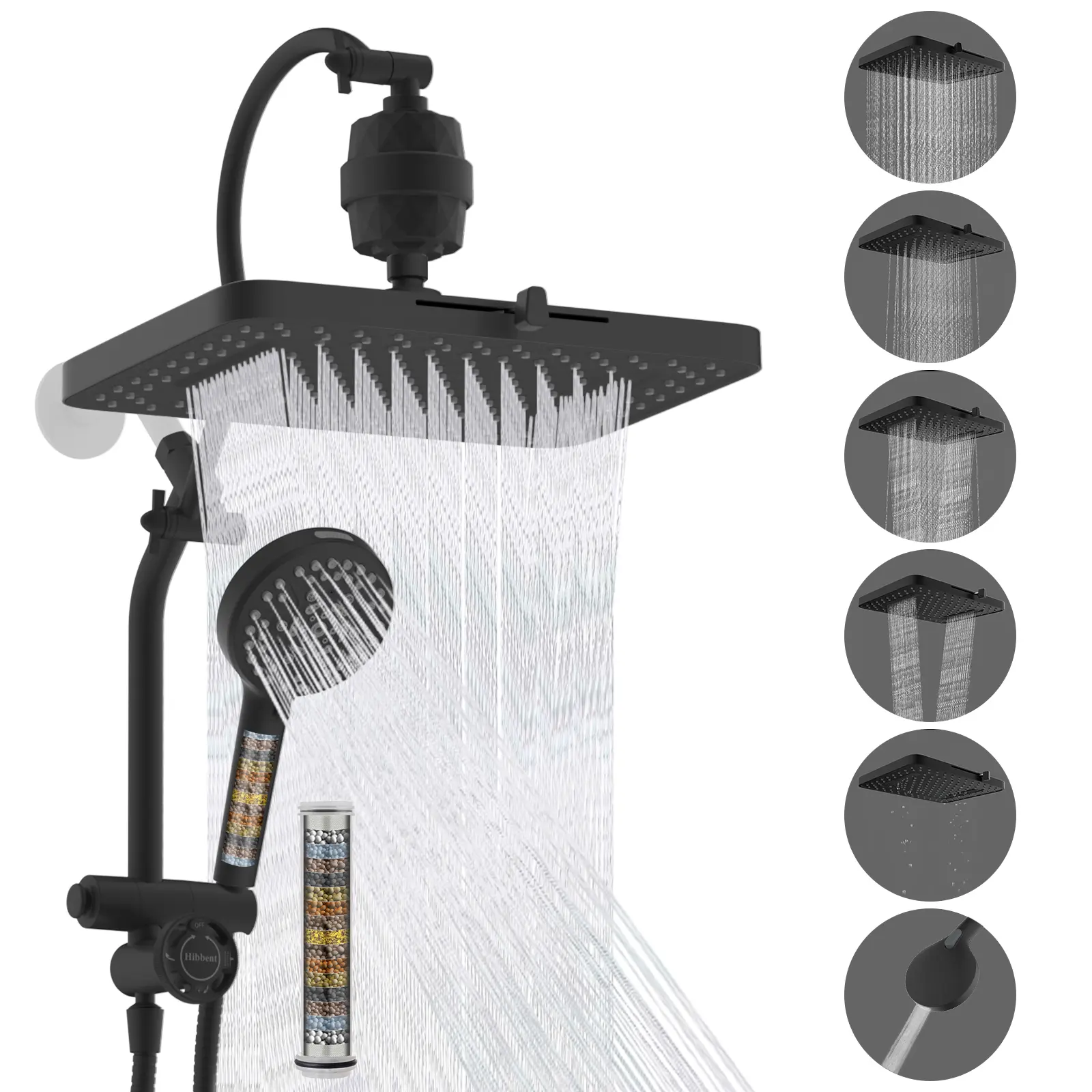 Black + + 20 Stage Shower Filter set