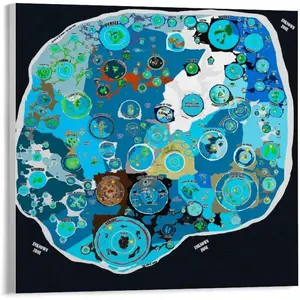 Terra Infinita Flat Earth Map Retro Poster (2) Canvas Print Wall Art Decoration Living Room Office Bedroom Aesthetic 24x24inch(60x60cm) Unframe-style