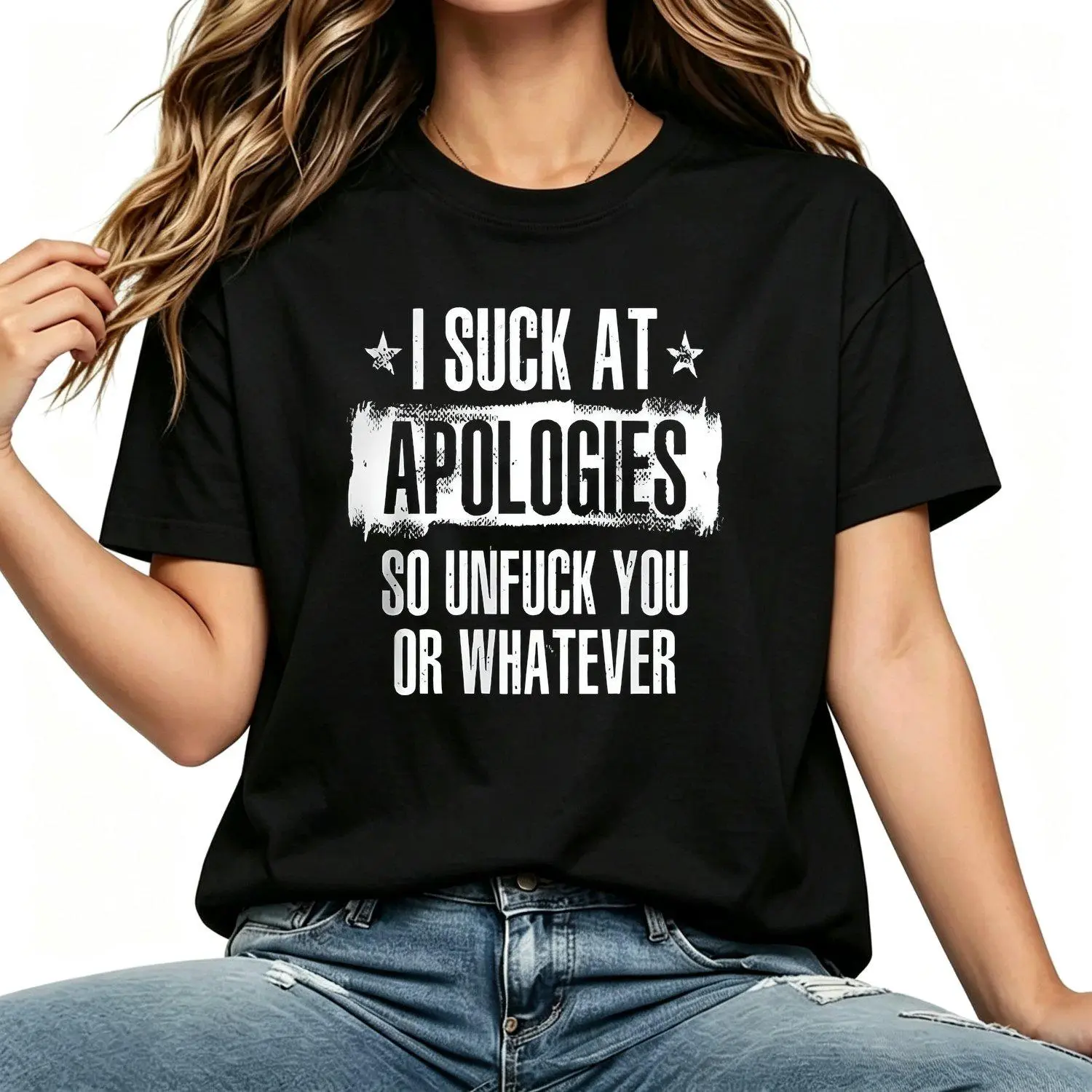 Bad At Apologizing Not Sorry Or Indifferent Graphic T Shirt women Casual Funny Statement Tee Vintage Novelty Printed Top