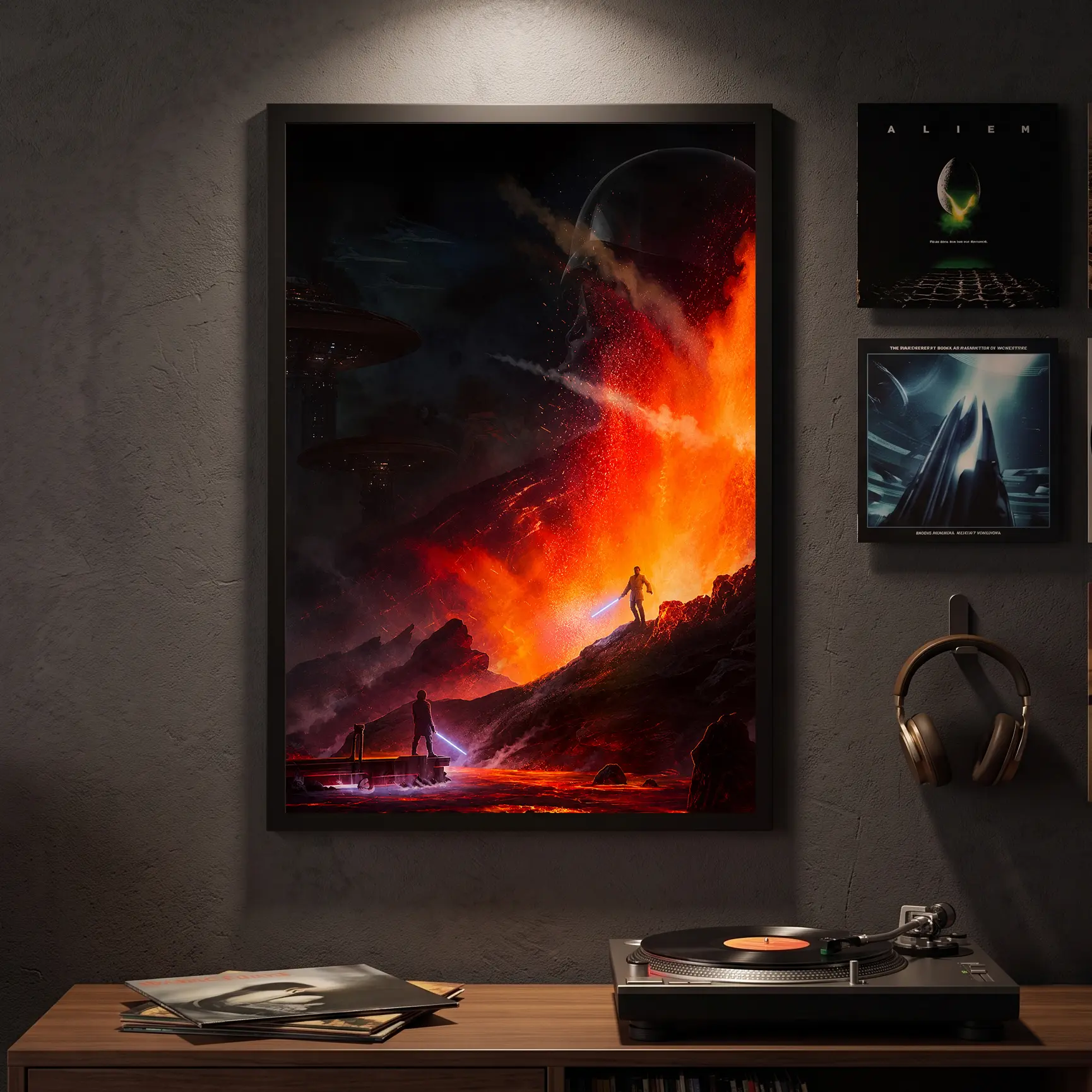Fantasy Volcano Canvas Print Poster, Lava Landscape Wall Decor Poster, Adventure-Themed Home Decor For Home Living Room Bedroom Office Dorm Game Room, Perfect Gift