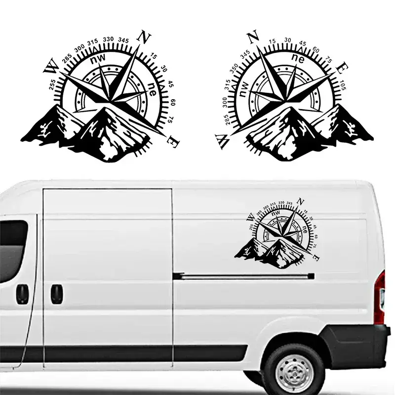 2026 New Vinyl Decal Mountain Compass Car Stickers Waterproof Auto Decor for Niva SUV 4X4 Off Road Rear Window 20cm*16.7cm For your Cars