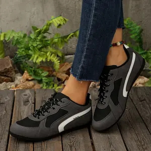 Fashion Color Block Sneakers for Women Comfortable Lace-Up Casual Walking Indoor Outdoor Shoes