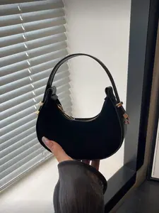 Mini Cute Solid Color Handbag, Fashion Crescent Design, High-Quality Elegant Style, Multifunctional Shoulder Bag