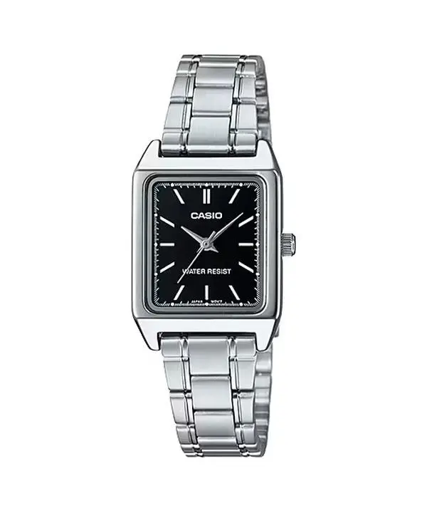 Casio Women’s Silver Watch with Black Dial - LTP-V007D-1EUDF