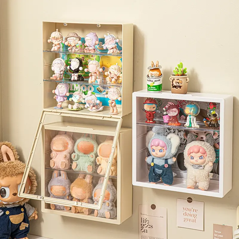 1 Blind Box Storage Display Shelf - Wall-mounted Pop Mart & LABUBU Display Case, White Showcase with Adjustable Shelves, Perfect for Collectibles and Toys, Home Storage Cabinet, Display Rack