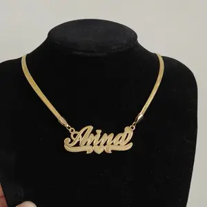 [Made-to-Order] Custom Gold-Plated Necklace Personalized Name Pendant Anna Design Elegant Jewelry Accessory