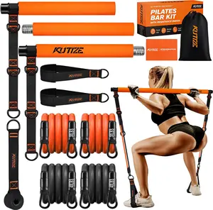 Pilates Bar Kit with Resistance Bands – Multifunctional Home Workout Equipment, Portable Fitness Bar for Full Body Exercise