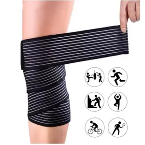 2-Piece Knee Compression Bandage Set, Sports Support Brace, Elastic Strap for Weightlifting, Squats, Leg Compression, Gym Strength Training