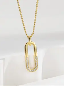 Women's Elegant Oval Shaped Pendant Necklace, Fashion Jewelry for Party, Daily Clothing Decor, Trendy All-match & Exquisite Jewelry for Birthday Gift, Modern Versatile Accessories